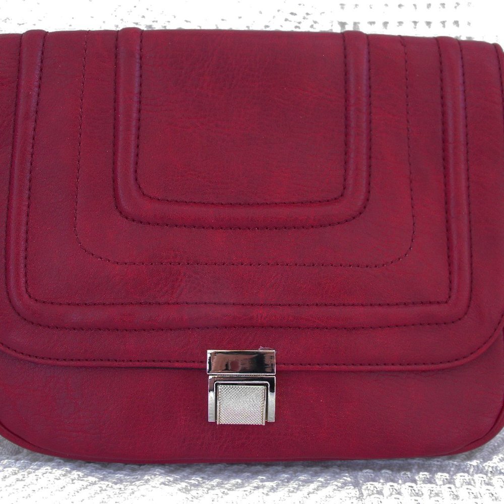 SHOULDER BAG, SLATER EMPERIA, FAUX LEATHER, RED